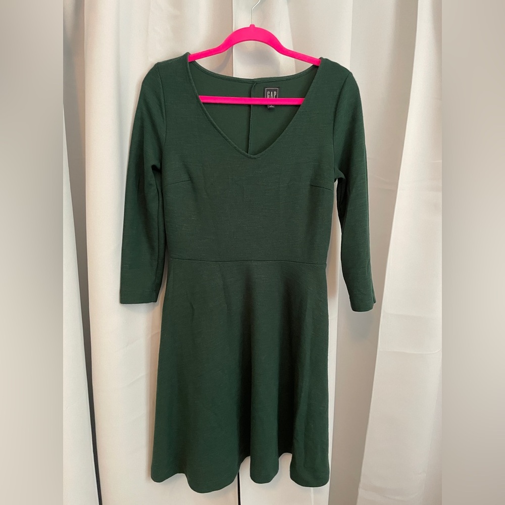 GAP Women's Deep Green Long Sleeve Dress